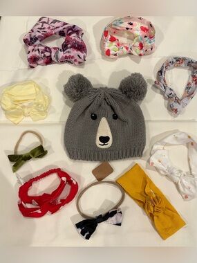 NWOT! Bundle of 10 infant/toddler headbands and hat!!